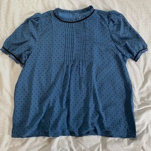Ann Taylor LOFT Ruffle Neck, Pleated Blouse